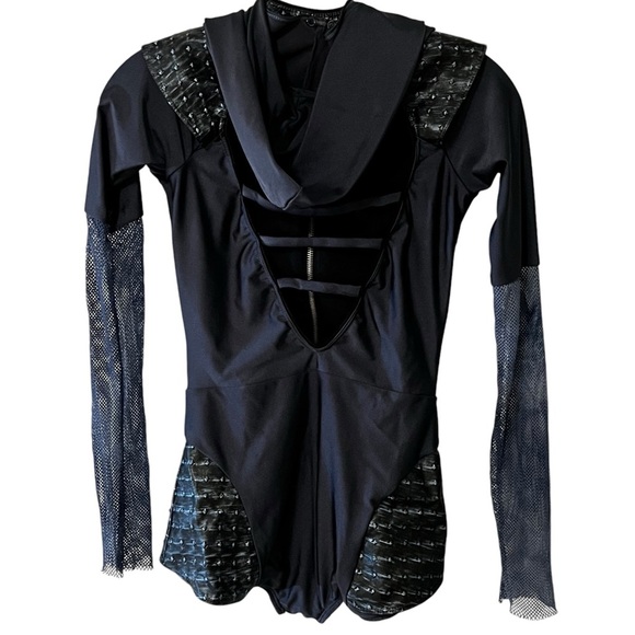 10th House Purple contemporary dance Unitard costume small adult with Hood - Picture 3 of 15